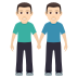 👬🏻 men holding hands: light skin tone display on JoyPixels